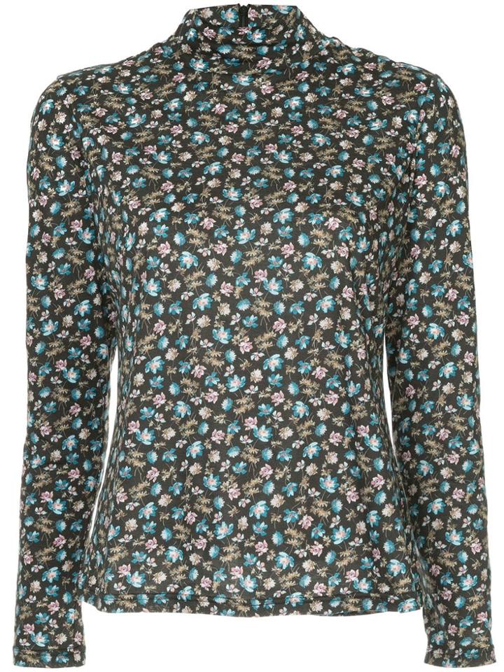 Rebecca Taylor Fitted Floral Print Jersey - Black
