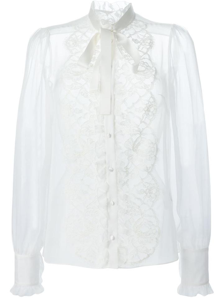 Dolce & Gabbana Floral Lace Bib Shirt