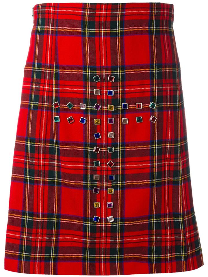 Comme Des Garçons Vintage Quilted Tartan Skirt - Red