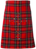 Comme Des Garçons Vintage Quilted Tartan Skirt - Red