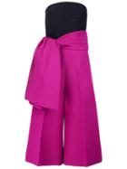 Christian Siriano Wide Side Tie Cropped Trousers