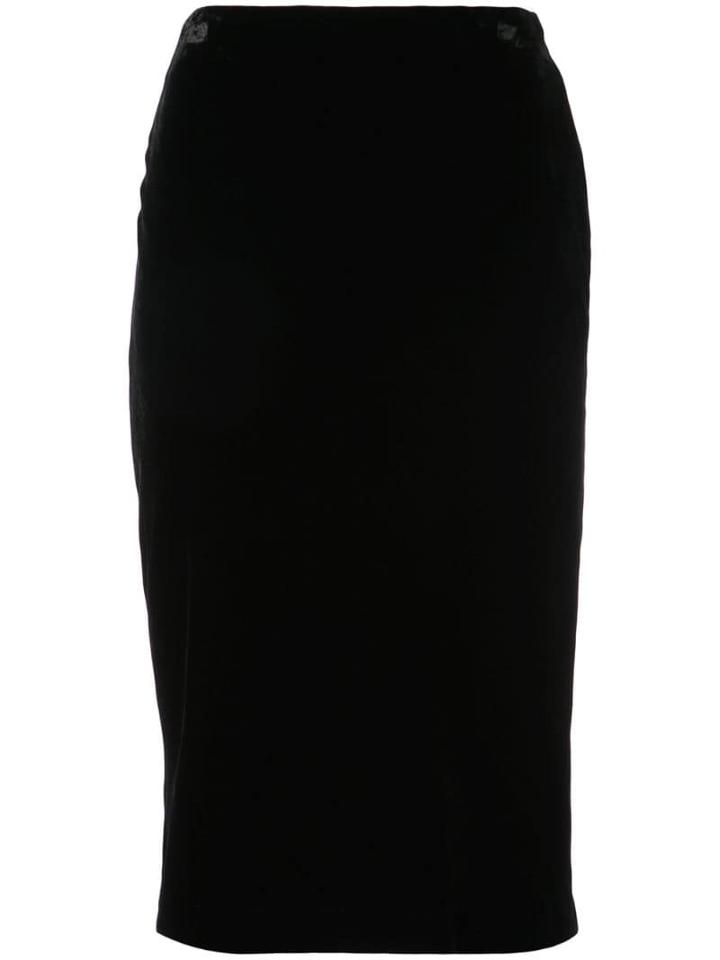 Josie Natori Bias Cut Pencil Skirt - Black