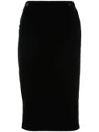 Josie Natori Bias Cut Pencil Skirt - Black