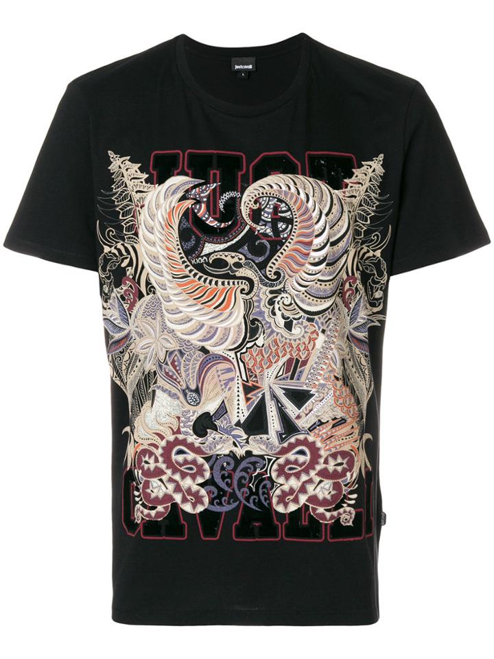 Just Cavalli Embroidered T-shirt - Black