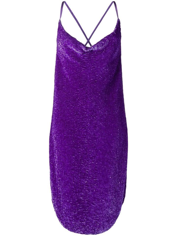 Retrofete Sequined Slip Dress - Purple
