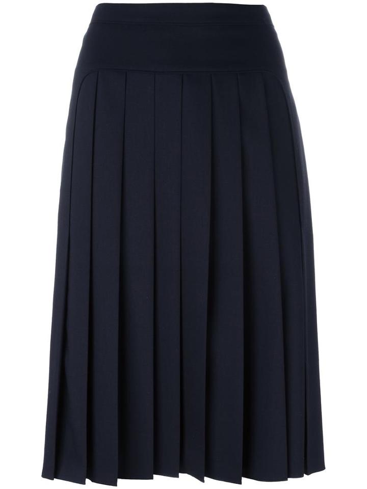 Jil Sander Navy Short Pleated Skirt, Women's, Size: 36, Blue, Polyester/spandex/elastane/acetate/wool