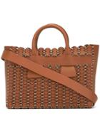 Paco Rabanne Woven Tote Bag, Women's, Brown