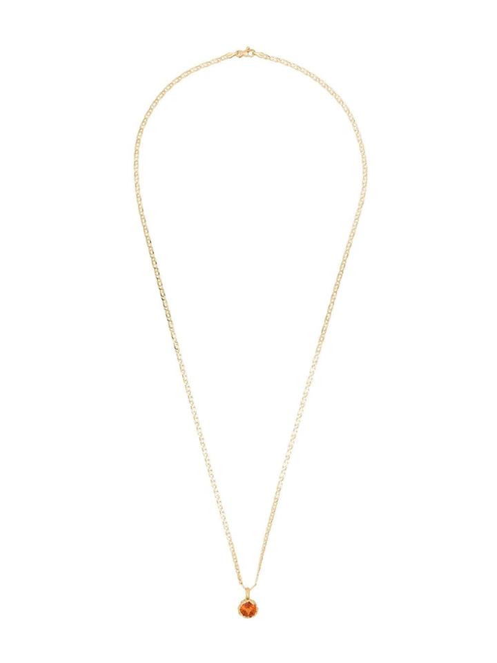 Anais Rheiner 18k Gold Red Spessartite Pendant Necklace
