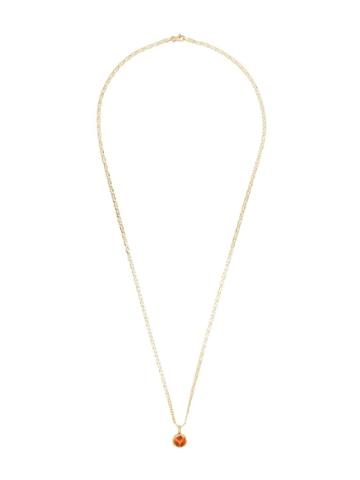 Anais Rheiner 18k Gold Red Spessartite Pendant Necklace