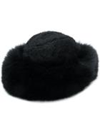 Borsalino Bouclé Fur Trim Hat - Black