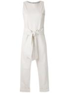 Andrea Bogosian Cropped Leather Jumpsuit - White