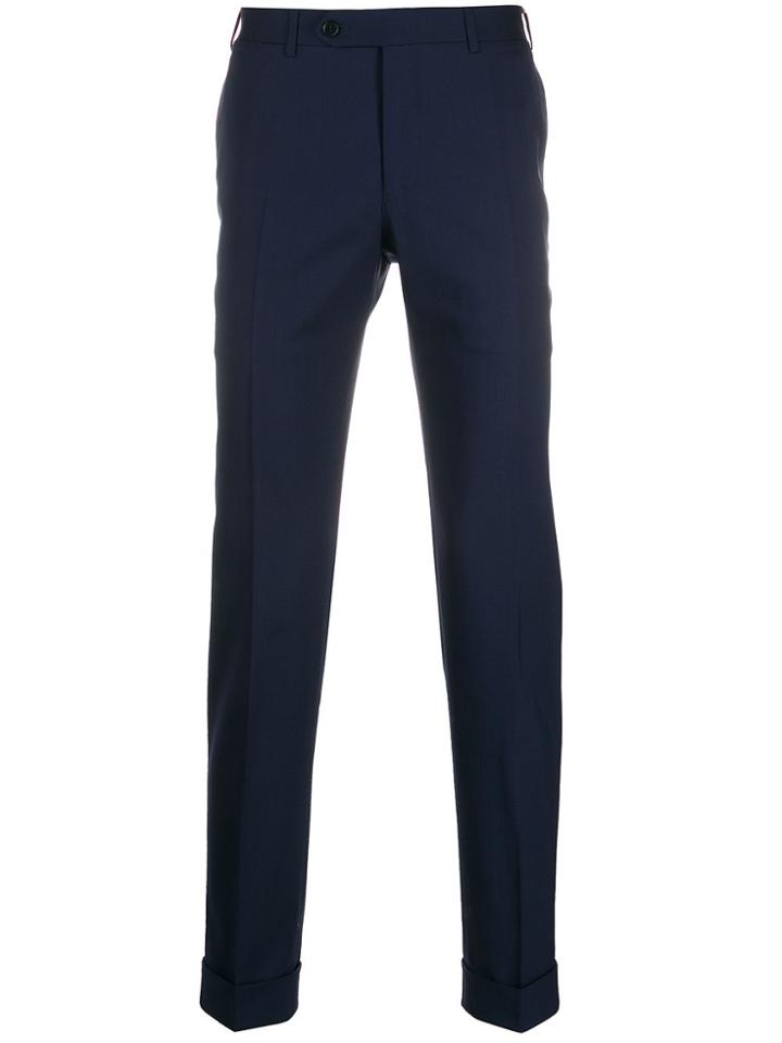 Canali Tailored Pleated Trousers - Blue