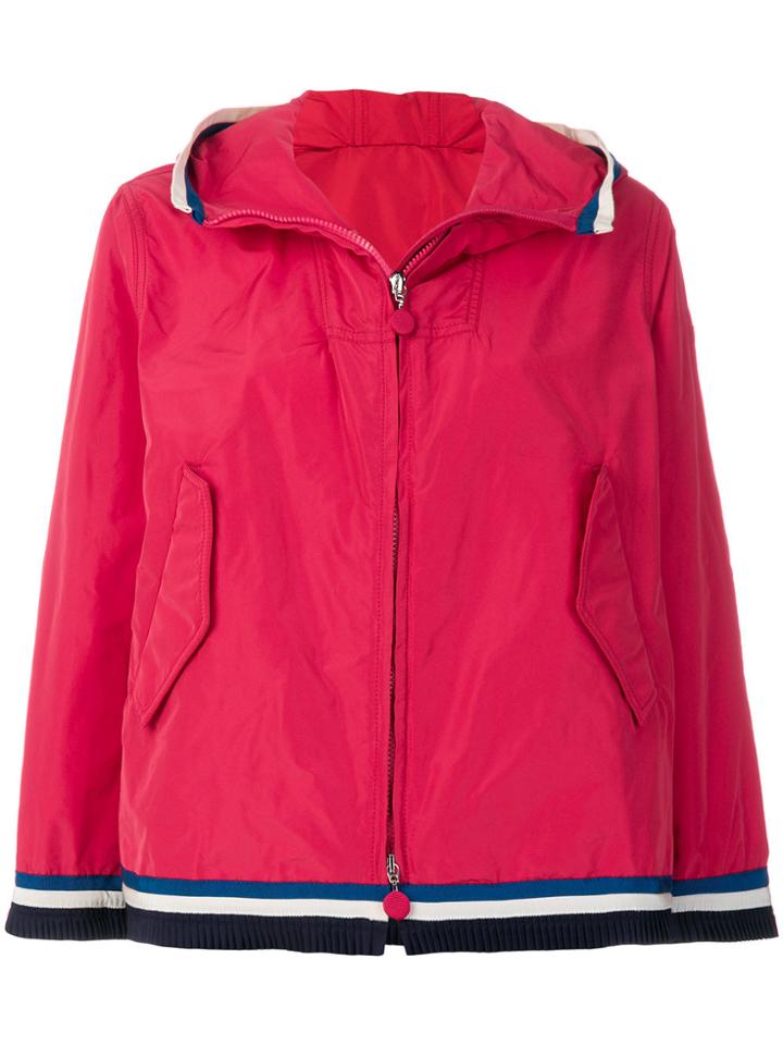 Moncler Contrast-trim Zipped Jacket - Red