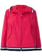 Moncler Contrast-trim Zipped Jacket - Red