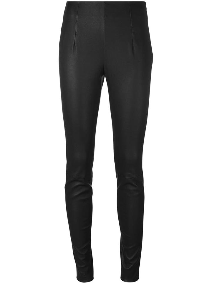 Mugler Leather Skinny Pants, Women's, Size: 38, Black, Lamb Skin/spandex/elastane