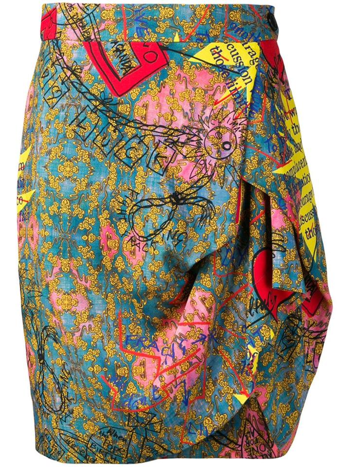 Vivienne Westwood Patchwork Asymmetric Skirt - Blue