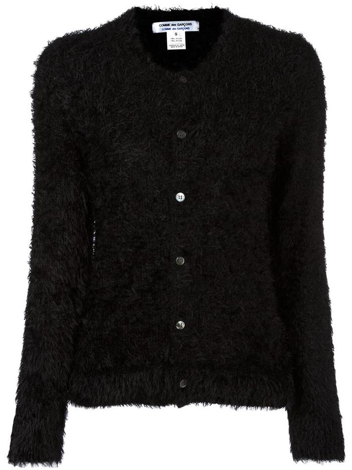 Comme Des Garçons Comme Des Garçons Furry Cardigan, Women's, Size: Large, Black, Nylon