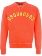 Dsquared2 Printed Logo Sweatshirt, Men's, Size: Small, Yellow/orange, Cotton