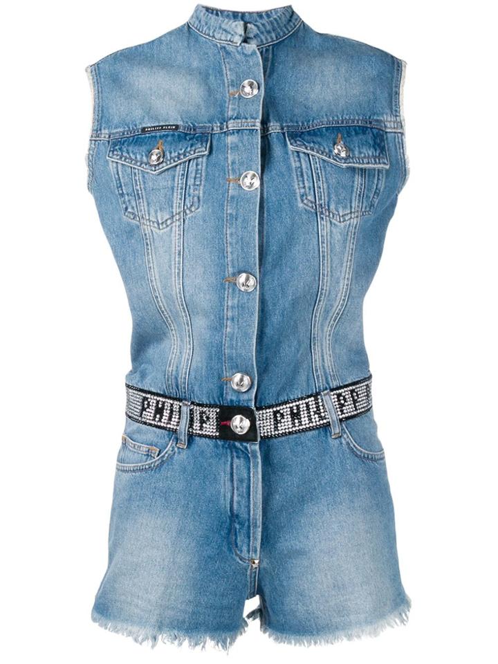 Philipp Plein Marmaid Playsuit - Blue