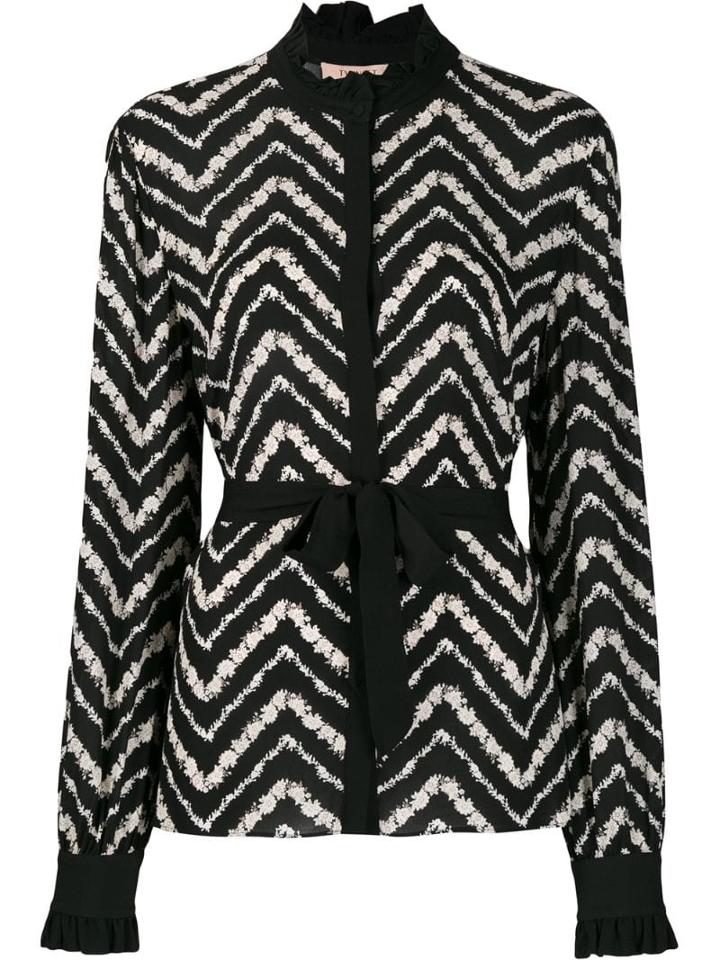 Twin-set Zig Zag Floral Blouse - Black