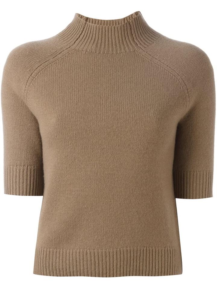 Theory Short Sleeved Pullover, Women's, Size: Large, Nude/neutrals, Cashmere