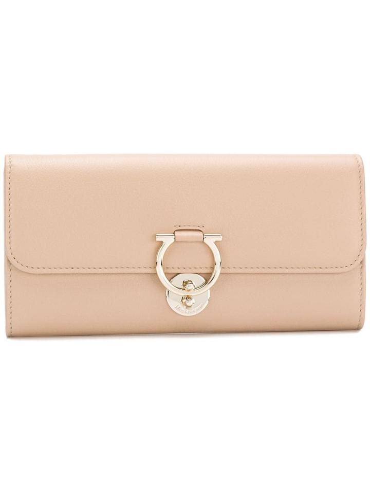 Salvatore Ferragamo Gancio Clasp Wallet - Neutrals