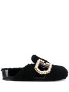 Suecomma Bonnie Embellished Buckle Sandals - Black