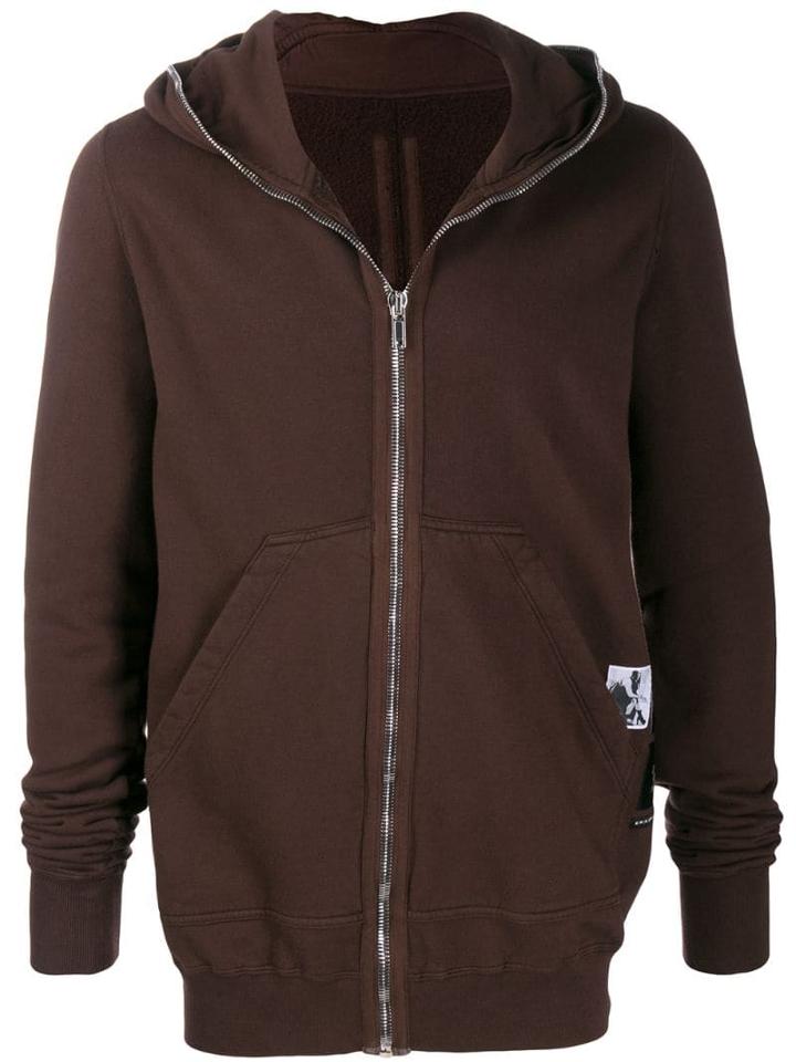 Rick Owens Drkshdw Longline Zip Front Hoodie - Brown