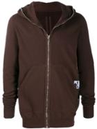 Rick Owens Drkshdw Longline Zip Front Hoodie - Brown