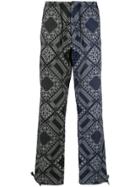 Ports V Two-tone Bandana Print Trousers - Black