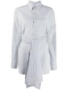 Mm6 Maison Margiela Belted Striped Shirt - White