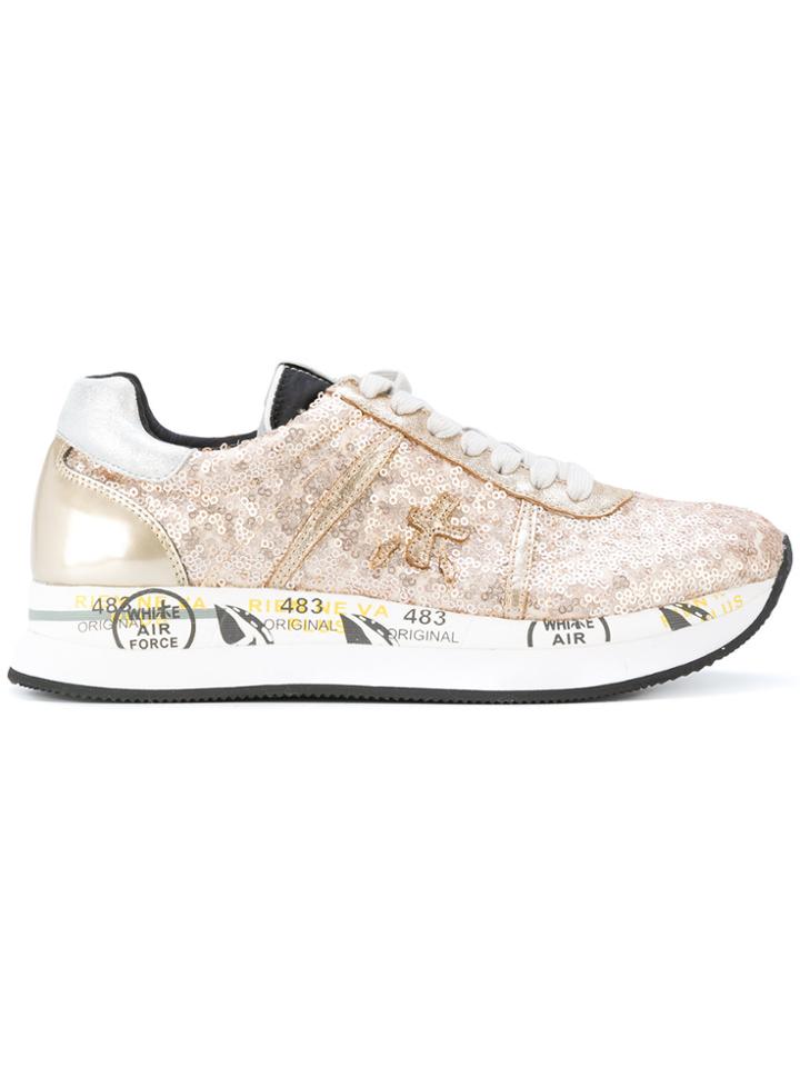 Premiata Sequin Lace-up Sneakers - Brown