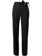 Lanvin Bow Detail Trousers, Women's, Size: 40, Black, Acetate/viscose