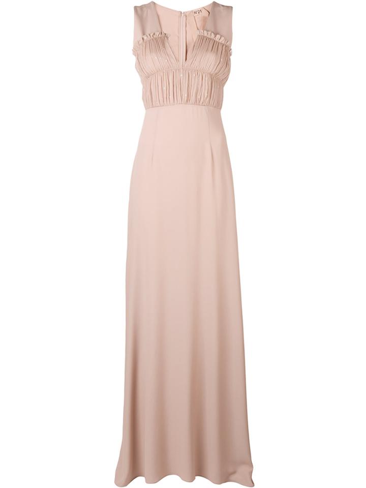 No21 Ruched-bodice Maxi Dress - Nude & Neutrals