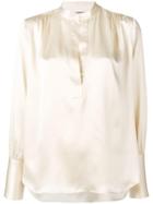 Nili Lotan Band Collar Blouse - Neutrals