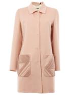 Fendi Lamb Fur Pocket Coat, Women's, Size: 38, Pink/purple, Lamb Fur/virgin Wool