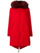 Furs66 Parka Canvas Coat - Red