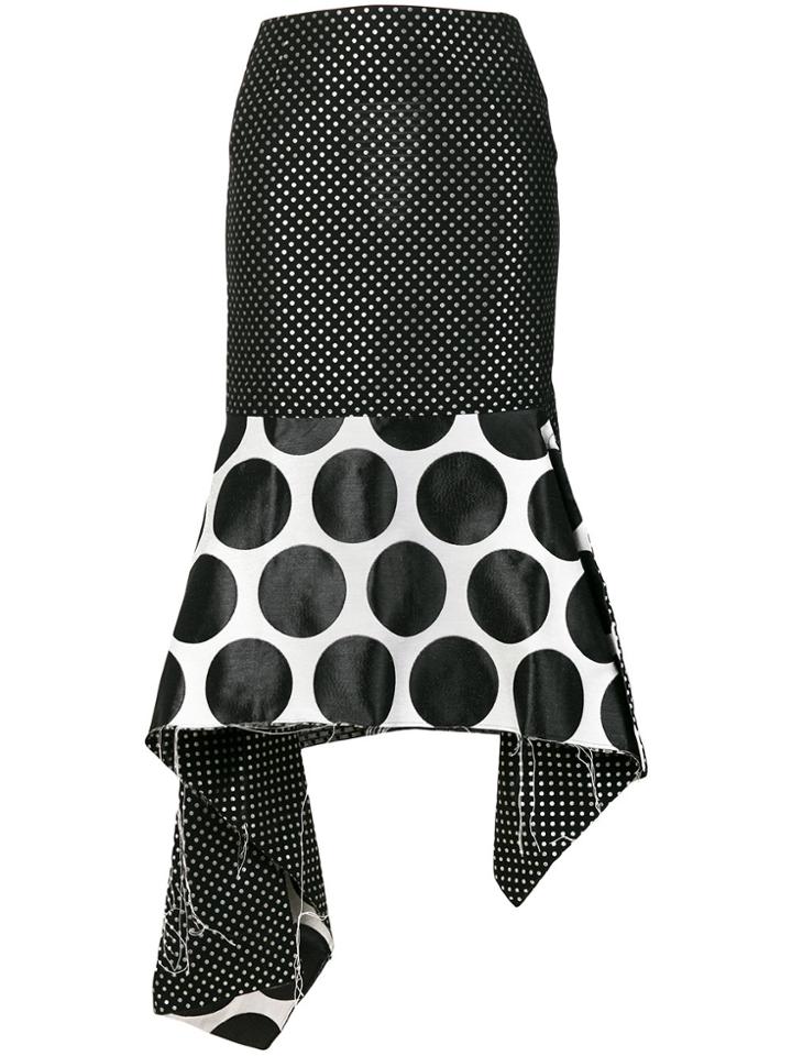 Marques'almeida Polka Dot Asymmetric Skirt - Black