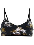 The Upside Palm Tree Print Bra Top - Blue