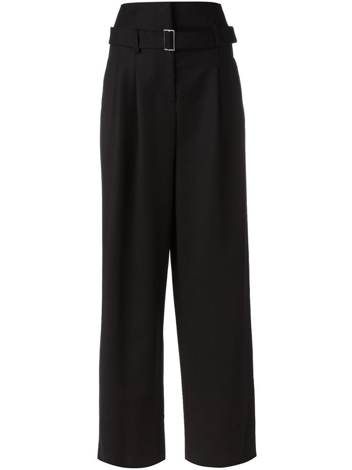 Erika Cavallini Wide Leg Trousers, Women's, Size: 38, Black, Polyester/acetate/virgin Wool
