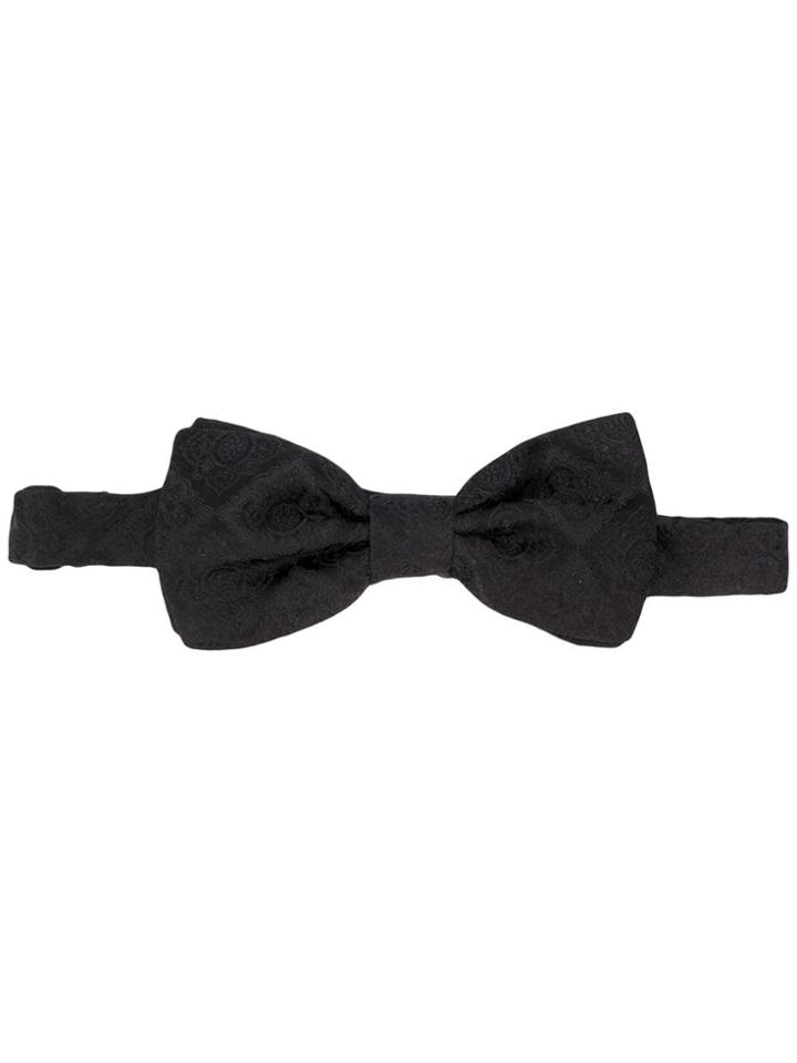 Dolce & Gabbana Tone-on-tone Print Bow Tie - Black