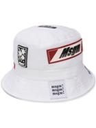 Msgm Patch Bucket Hat - White