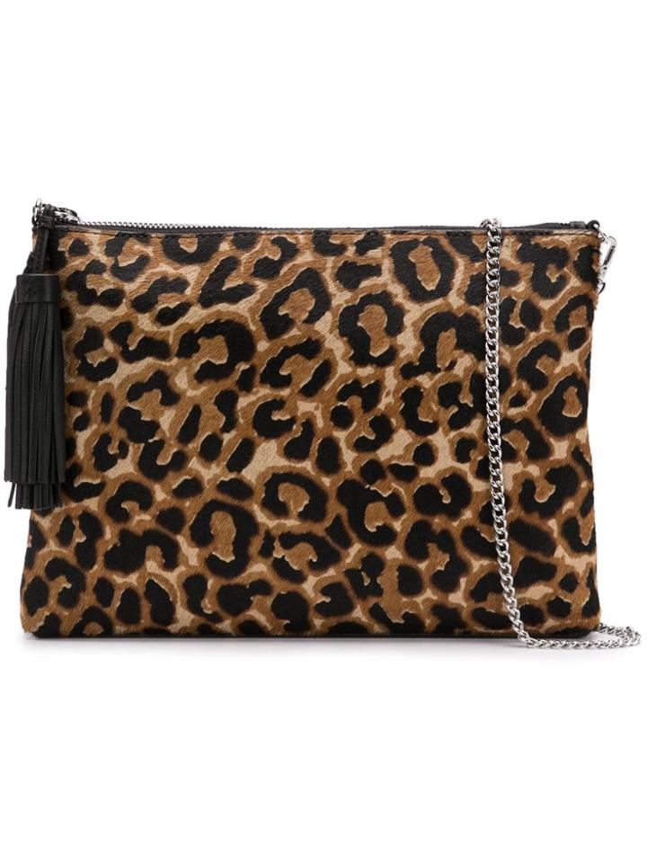 Loeffler Randall Leopard Print Clutch - Brown