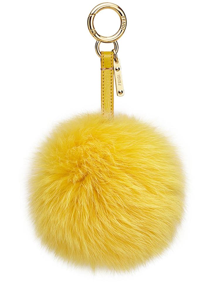 Fendi Pompom Bag Charm - Yellow