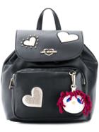Love Moschino Appliqué Heart Backpack - Black