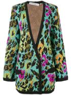 Jean Louis Scherrer Vintage Floral Intarsia 1990 Cardigan -