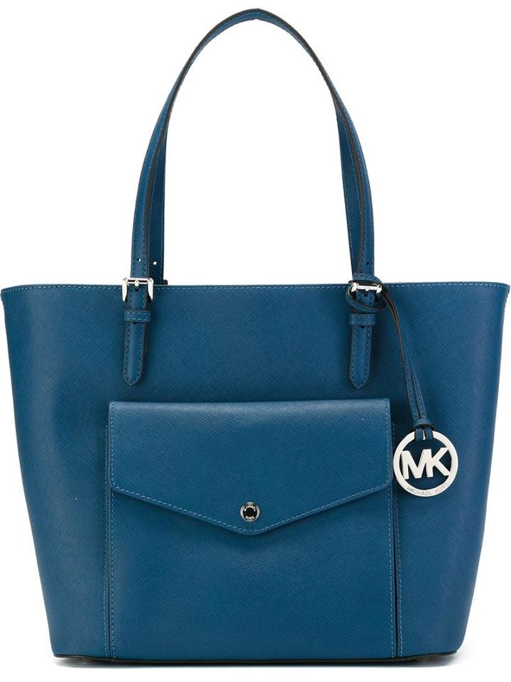 Michael Michael Kors Medium 'jet Set' Tote, Women's, Blue, Leather
