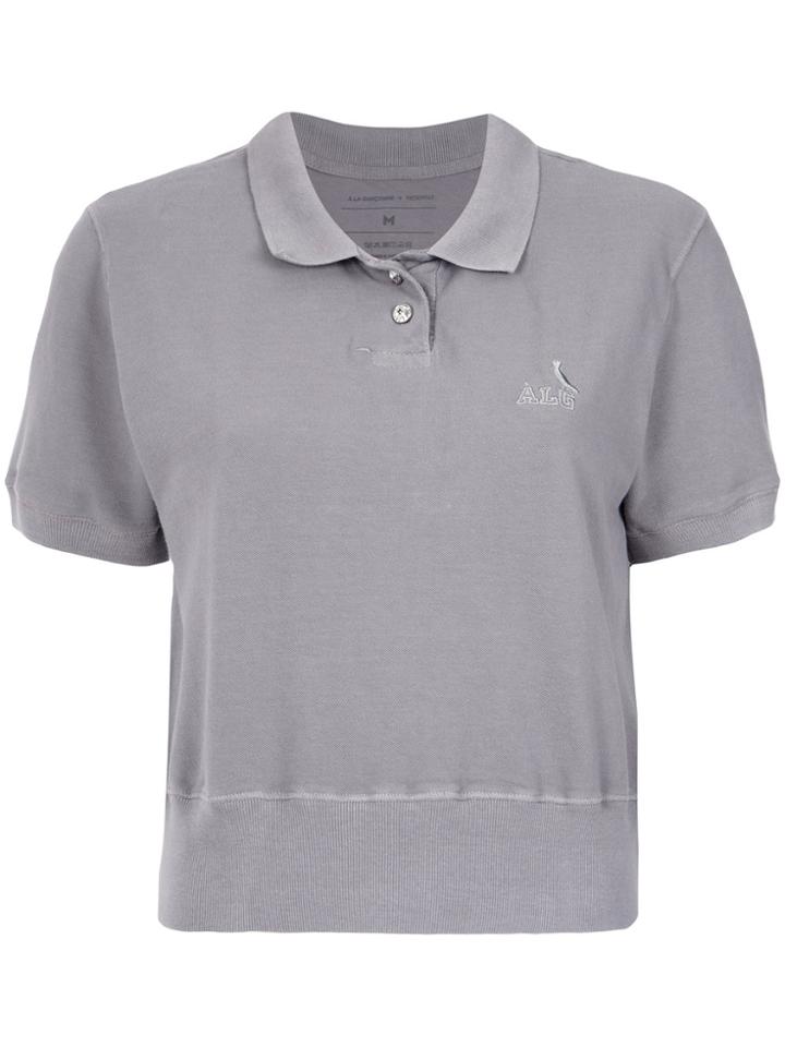 À La Garçonne Cropped Polo Shirt - Grey