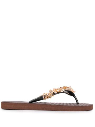 Uzurii Precious Deluxe Flip Flops - Brown