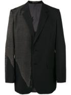 Yohji Yamamoto Contrast Blazer, Men's, Size: 4, Black, Wool/silk/cupro